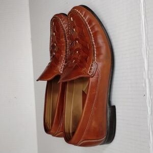 Johnston & Murphy Brown leather slip on shoes Size 8M men's comfy casual office